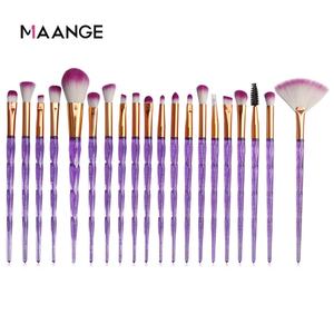 MAANGE — ensemble de pinceaux de maquillage, Logo personnalisé, bleu, rouge, violet, paillettes, strass, étiquette privée, vente en gros, 20 pièces - Product Image 1