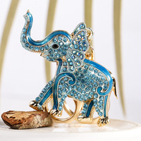 Porte-clés en cristal créatif avec strass éléphant Porte-clés animaux mignons Porte-clés de voiture Anneau pour femmes Pendentif à breloque pour sac Bijoux de mode