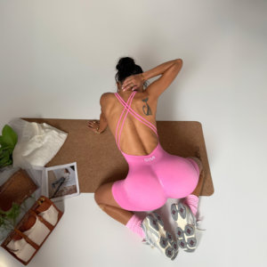 Đồ tập gym liền thân, chất liệu thoáng khí, co giãn tốt, kiểu dáng ôm sát, không tay, cạp cao, liền mạch dành cho nữ - Product Image 1