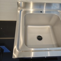 Évier de cuisine commercial autoportant à cuve unique en acier inoxydable 201/304 brossé mat, capacité de charge 800 kg/m, garantie 1 an pour cantine