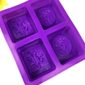 Molde de silicona 3D de claveles cuádruples para jabón, molde de silicona para fondant, molde 3D de silicona para jabón artesanal, molde personalizado. - Product Image 5