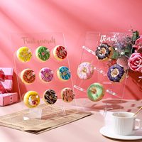 Présentoir à donuts 2 pièces Table à dessert Présentoir à donuts en acrylique transparent pour les mariages, les anniversaires et les fêtes de fin d'année