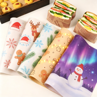 Kertas Pembungkus Hamburger Shawarma Sandwich Anti Minyak dengan Logo Custom, Lapisan PE, Kemasan Food Grade
