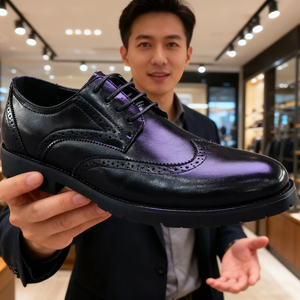 Sepatu Slip-On modis untuk pria, sepatu kulit cokelat Formal kualitas tinggi dengan fitur ringan dan harga dijual - Product Image 3