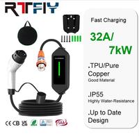 Chargeur EV portable 32A 7kW Type 2, chargeur rapide pour véhicule électrique adapté à l'Australie avec prise CEE, support IP55 en cas de forte pluie