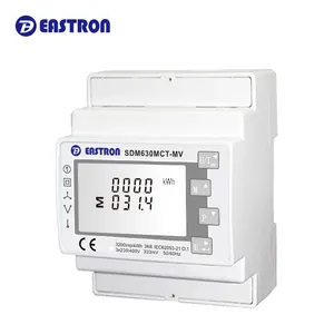 SDM630MCT-MV 삼상 Din 가로장 4 모드 Modbus RS485 를 가진 작은 활동적인 정체되는 전자 kWh 미터