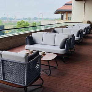 Nordic डिजाइन आंगन आधुनिक सोफे आउटडोर फर्नीचर गार्डन रस्सी सोफे सेट - Product Image 2