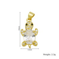Vente en gros de breloques micro-incrustées de zircon, série Plage et Océan, motifs tortue, dauphin, crabe, poisson, pour la création de bijoux de vacances pour femmes