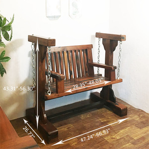 Chaise suspendue pliante pour patio, structure autoportante en <span class=keywords><strong>bois</strong></span>, mobilier de jardin extérieur contemporain - Product Image 3