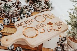 Plateau à collation gravé Père Noël JUNJI, cadeau de Noël, décoration d'intérieur, plateau à lait et à biscuits en bois, <span class=keywords><strong>planche</strong></span> à découper en bois pour Père Noël - Product Image 2