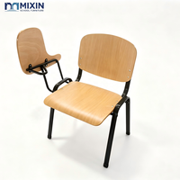 Chaise d'entraînement en bois MIXIN durable avec tablette d'écriture, chaise de cours ergonomique pour étudiants, chaise d'école pliable pour les niveaux scolaires