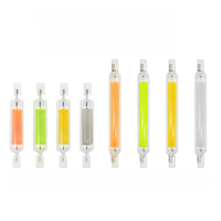 Ampoule LED COB R7S Dimmable Multicolore (Rouge, Vert, Bleu, Jaune) J78 78mm 10W J118 118mm 20W Tube Projecteur Downlight