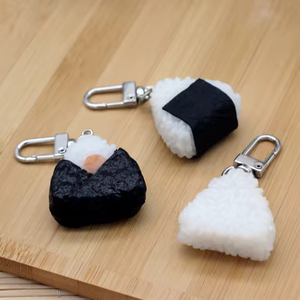 Simulation Food Japanese Salmon Sushi Seaweed Rice Ball Rainbow Creative Gift Bag Pendant Keychain Ring - Product Image 5