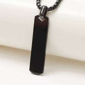 Collar de barra en blanco personalizado a la moda, collar grabado de moda a prueba de herrumbre de acero inoxidable resistente al agua - Product Image 3