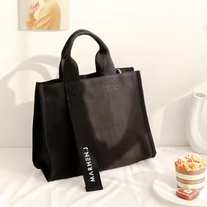 Sac à main surdimensionné de couleur noire lourde réutilisable pour le voyage d'épicerie de plage pour le sac fourre-tout promotionnel d'utilisation de plage - Product Image 3