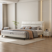 Lit double en bois personnalisé Queen Design de cadre de meuble de chambre à coucher minimaliste moderne de luxe pour la maison et l'hôtel