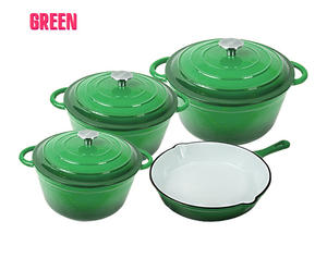 Afrique du Sud 7 pièces ensemble de casseroles <span class=keywords><strong>en</strong></span> <span class=keywords><strong>fonte</strong></span> émaillée ustensiles de cuisine casserole pour toutes les tables de cuisson - Product Image 5