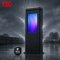 Totem Pubblicitario LCD Bifacciale per Esterni, Segnaletica Digitale 4K, Display Android CMS Impermeabile IP65