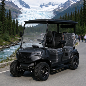Voiturette de golf à 4 places avec pneus tout-terrain de 13 pouces, idéale pour les déplacements dans les ranchs et les vergers - Product Image 1