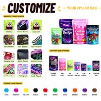Sacs personnalisés en mylar 3.5 avec boîte de présentation pour emballage de bonbons en forme de fleur emballage alimentaire CR découpé à l'emporte-pièce en forme de console de jeu doux au toucher