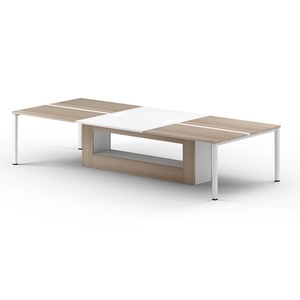 Modern Office Furniture Conference Room <b>Desk</b> <b>Set</b> with Extendable Meeting Table Chairs Panel Wood Style for Meetings Reunions - Product Image 6