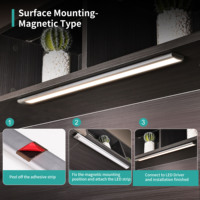 Barre lumineuse LED à activation par geste de la main, 3 CCT sélectionnables, à performance stable, moderne, écologique, avec capteur IR magnétique pour armoire