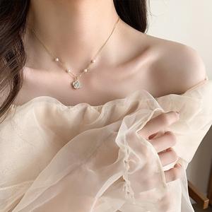 Collar de Plata de Ley S925 para Mujer con Diseño de Lazo Delicado, Estilo Ligero y Lujoso, Exquisito, con Perla Dulce, Cadena para Clavícula - Product Image 4