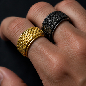 Anello Girevole con Design Originale a Scaglie di Drago, Gioiello Antistress in Acciaio Inossidabile per Uomo, Idea Regalo - Product Image 1