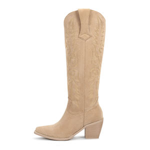 WETKISS Vente en gros <span class=keywords><strong>Bottes</strong></span> d'été vintage pour femmes, <span class=keywords><strong>bottes</strong></span> de cowgirl à talon bas, <span class=keywords><strong>bottes</strong></span> hautes à bout pointu, broderie <span class=keywords><strong>beige</strong></span>, <span class=keywords><strong>bottes</strong></span> de cowgirl pour filles - Product Image 2