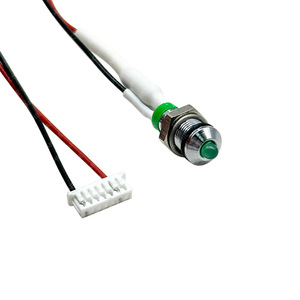 Custom Metal <b>Led</b> Indicator <b>Wire</b> Harness 8mm Green <b>Light</b> 300mm Length For Industrial Plc Cabinet 24V Pvc Insulation - Product Image 3