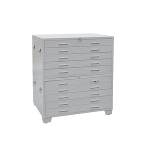 Meuble de bureau en acier pour cartes A0/A1, classeur à plat multicouche, armoire à cartes et à dessins à 5 tiroirs - Product Image 1