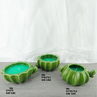 Bougeoirs et lanternes créatifs Pot de cire personnalisé Bougeoirs en céramique avec cactus vert unique