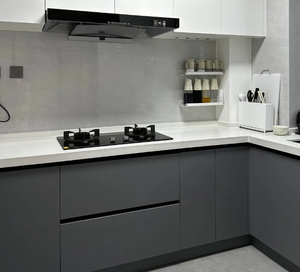 Ensemble d'armoires de cuisine en bois massif à haute brillance meuble moderne personnalisé en PVC blanc brillant armoire de cuisine modulaire - Product Image 5