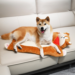 Cute Shiba Inu Dog <b>Bed</b> Plush Warm Mat 50x60cm For Pet Sleeping <b>Pad</b> Rectangle Cartoon Design Hand Wash Polyester Fiber - Product Image 2