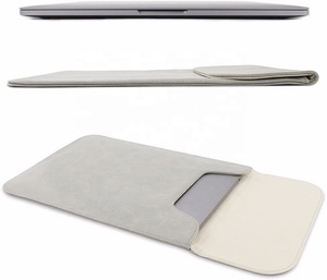 Light Gray Stylish Durable Leather <b>13</b>-Inch <b>Laptop</b> <b>Sleeve</b> Notebook Bag - Product Image 5