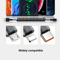 Câble de charge rétractable Type-C pour voiture, en TPU, compatible avec les téléphones portables et les batteries externes, charge rapide et transfert de données
