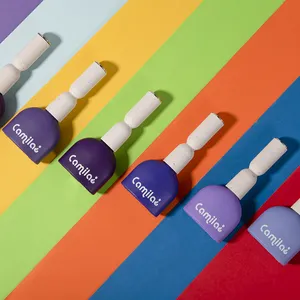 뜨거운 판매 인기있는 색상 헤마 무료 순수한 색상 UV 젤 매니큐어 용품 15ml 유리 병 젤 폴란드어 개인 라벨 OEM