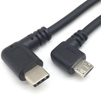 Kabel USB 2.0 Micro ke Type C Bentuk L Untuk Data dan Pengisian Daya