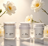 Flacon pulvérisateur sans air en plastique, flacon pompe rond pour les soins de la peau en voyage, design unique