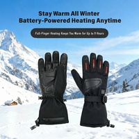 Gants chauffants pour le ski d'hiver, imperméables, coupe-vent, antidérapants, compatibles avec les écrans tactiles, avec sangle de poignet réglable, mitaines pour le ski