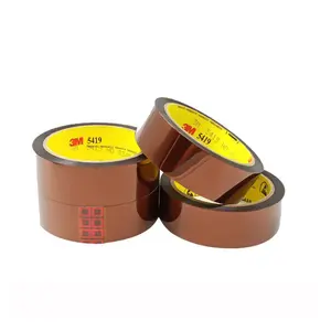 Isolamento elétrico poliimida filme fita 0.06mm single sided adesivo térmico ouro calor kapton fita