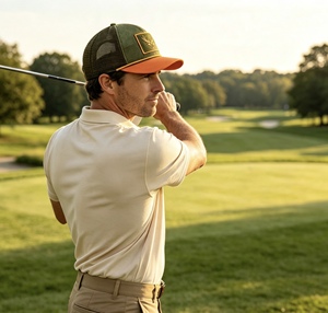 Wholesale Custom Hunting Trucker <b>Hat</b> Mesh <b>Hat</b> With Patch Embroidery Logo Rope Detail Two Tone Outdoor Baseball <b>Cap</b> Snapback <b>Cap</b> - Product Image 5