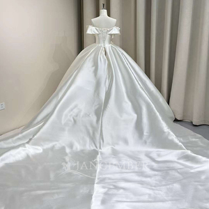 Jancember AW03 Hermoso vestido de novia de satén suave para mujer con flor 3D - Product Image 2