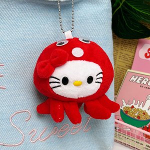 Polpo a Otto Braccia Peluche Ciondolo per Borsa, Simpatico Accessorio Piccolo per Zaino Scolastico Giapponese da Ragazza, 10CM, Cotone PP - Product Image 1