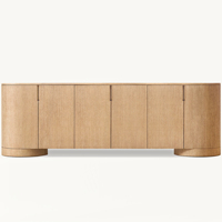 Meuble de salon contemporain en chêne, armoire de luxe intérieure, buffet distinctif à 6 portes en bois massif