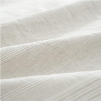 Parure de lit en lin jacquard qrd à rayures, style occidental, en lin, housse de couette pour lit Double, Queen size