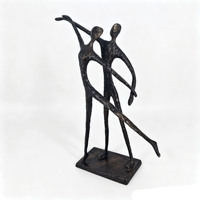 Sculptures abstraites en fonte de couple de danseurs de ballet, figurine d'art moderne, statue en métal pour la décoration de la maison, du salon, de mariage, ou comme cadeau