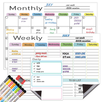 Tableau blanc magnétique personnalisé, résistant aux taches, effaçable à sec, tableau blanc magnétique, réfrigérateur, calendrier magnétique, planificateur hebdomadaire magnétique
