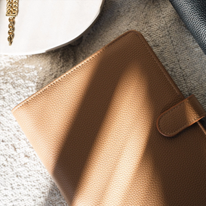 Custom Brown Daily Use A5 Size PU <b>Leather</b> Hardcover <b>Binder</b> Set for Business and Student Diary Loose-leaf Notebook - Product Image 5