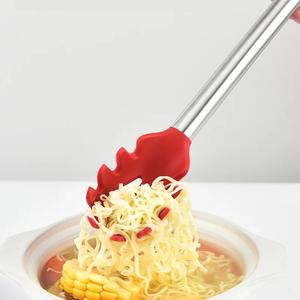 Cuillère à pâtes de haute qualité pour la cuisine, cuillère à spaghetti avec manche creux, utilisation domestique, manche en acier inoxydable, fourchette à pâtes en silicone - Product Image 6